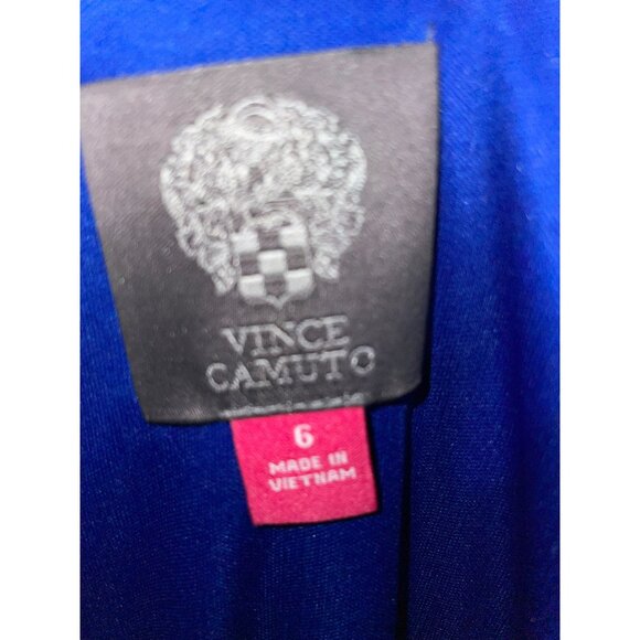 Vince Camuto Blue Belted 3/4 Sleeve Dress Size 6 - Picture 4 of 10